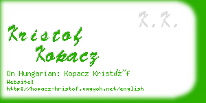 kristof kopacz business card